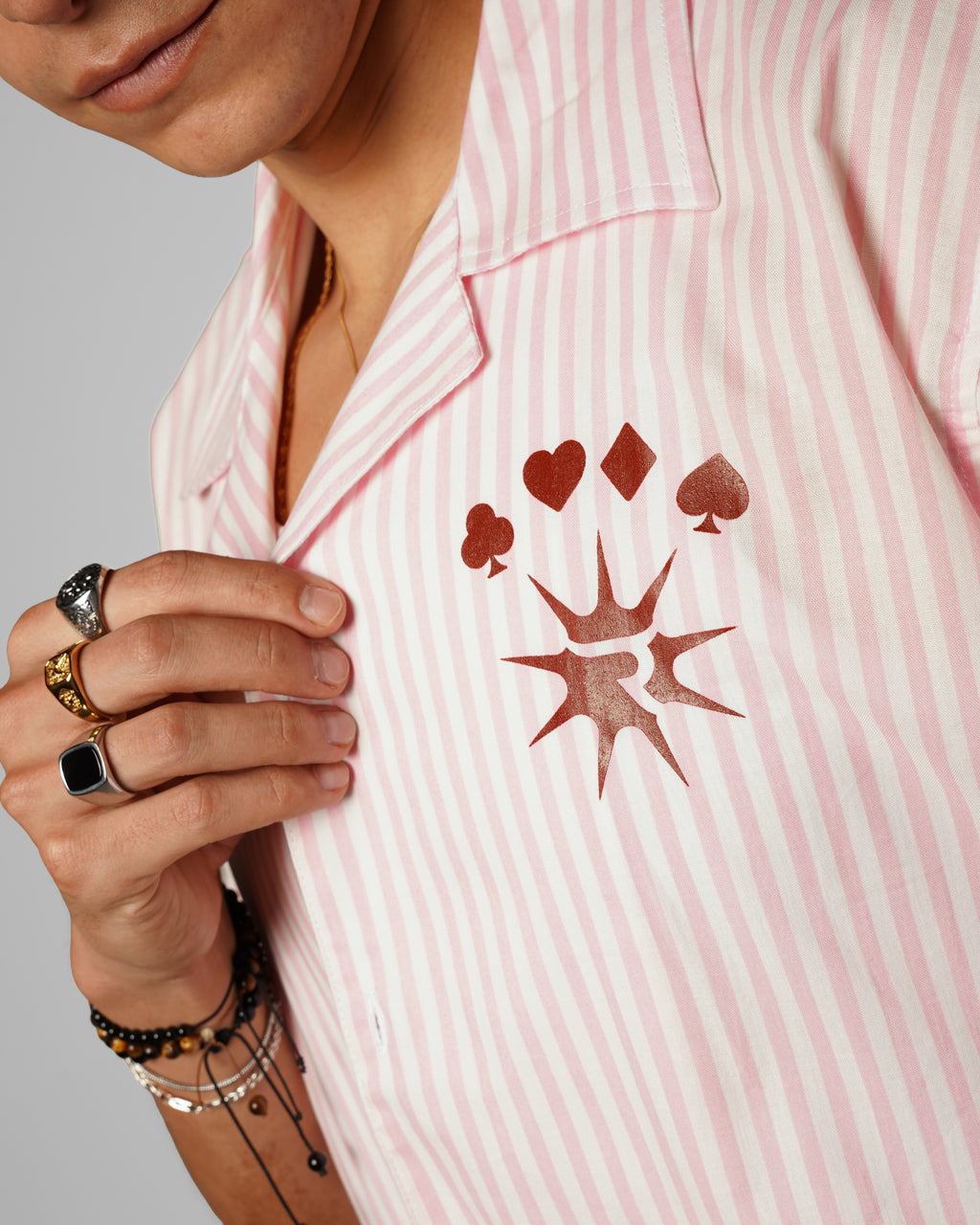 CAMISA AZAR MANGA CORTA ROSA